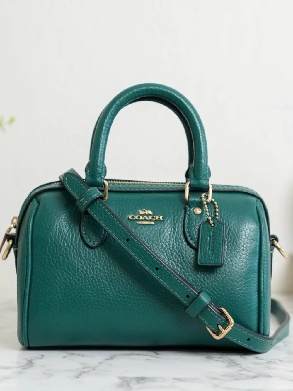 Coach CW328 Mini Rowan Crossbody Bag in Emerald NWT